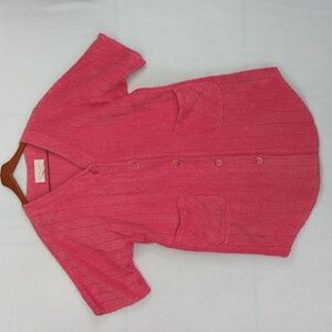 Hebercraft‎ Pink Fuzzy Pocket Button Robe Dress M